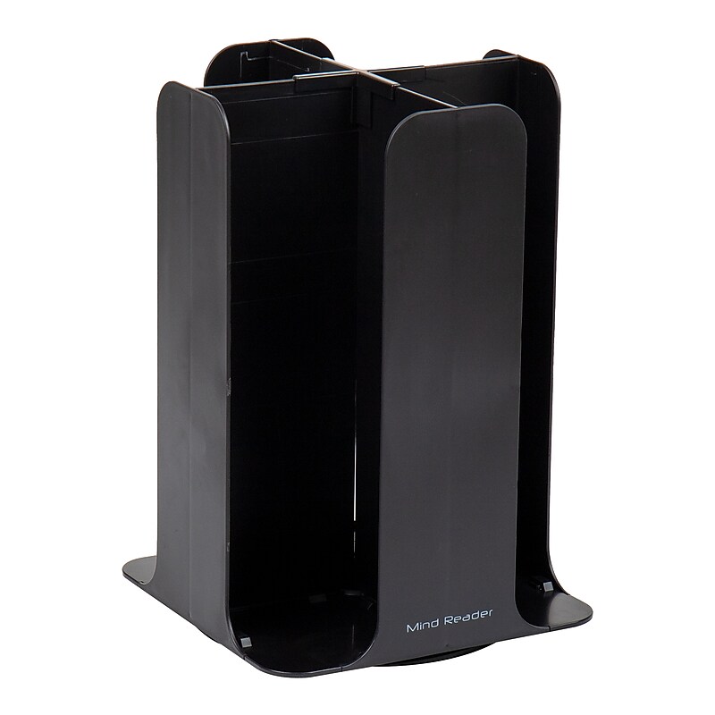 Mind Reader 4-Compartment Cup and Lid Carousel Coffee Countertop Organizer, Black (CDISP-BLK) image 1