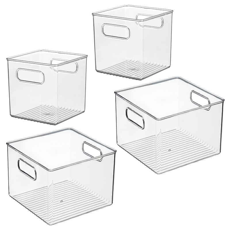 iDESIGN Medium Stackable Plastic Storage Bin, Clear (95568N) image 1