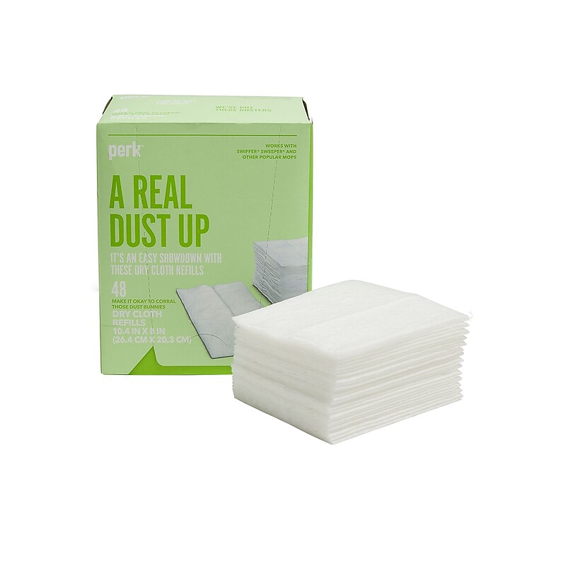Perk™ Dry Cloth Pad Refills, White, 48/Pack (PK54908) image 1