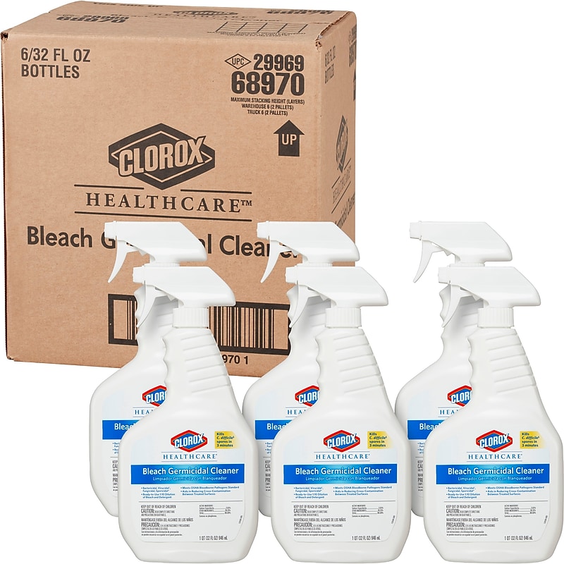 Clorox Healthcare Bleach Germicidal Cleaner Spray, Unscented, 32 oz., 6/Carton (CLO 068970CT) image 1