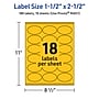 Avery Laser/Inkjet Oval Multipurpose Labels, 1.5" x 2.5", Bright Yellow, 180/Pack (94051)~#|#~736D2AFE-A4A5-4252-9AD2E908BB1CE230_sc7