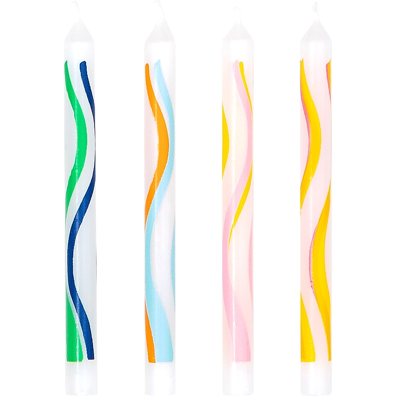 Creative Converting Wave Print Birthday Candles, Multicolor, 240/Pack (365116) image 1