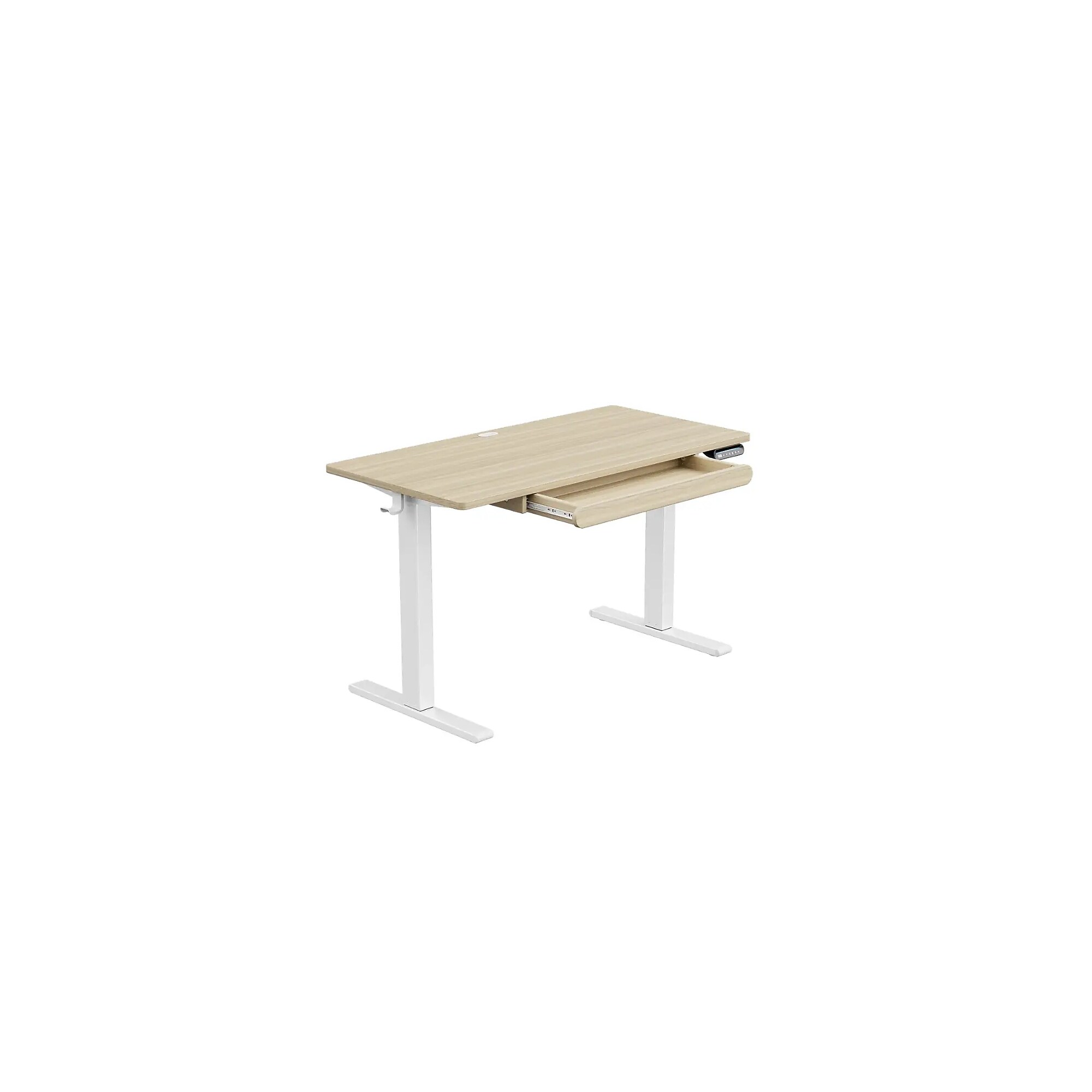 Huanuo 48″W Electric Rectangular Adjustable Standing Desk with Storage Drawer, Natural (HNESD77N) Sansujyuku sansujyuku.com