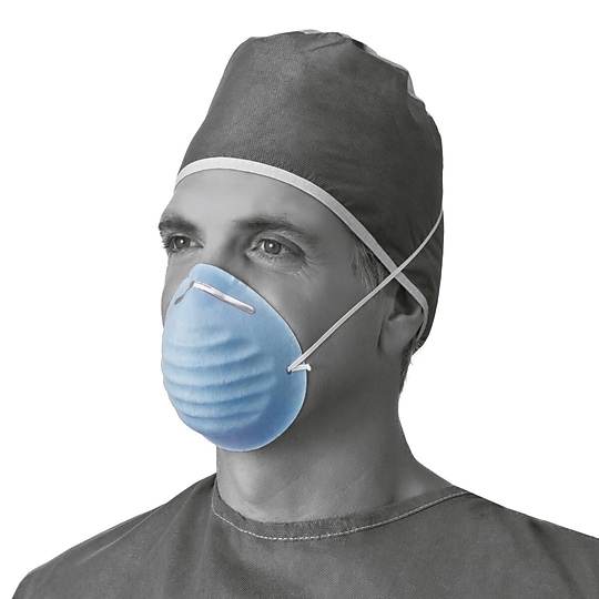 Medline Disposable Cone Face Masks with Headband, One Size, Blue, 50/Box (NON27381Z)~#|#~73724CEE-26EC-4DFE-89727189EDF60608_sc7