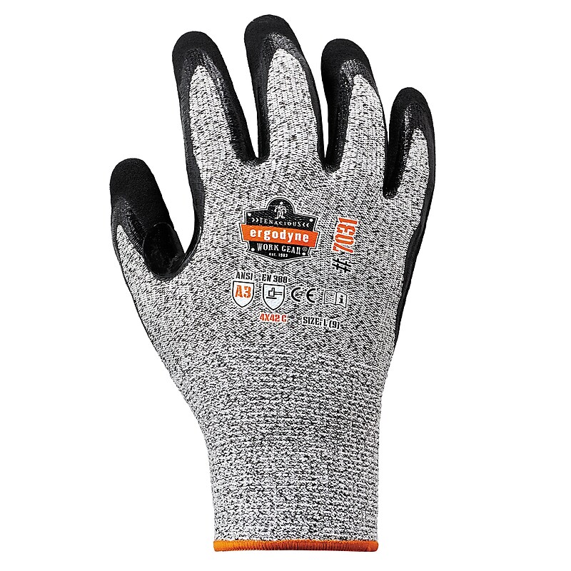 Ergodyne ProFlex 7031 Nitrile Coated Cut-Resistant Gloves, XL, A3 Cut Level, Gray, 144 Pairs (17885) image 1