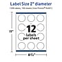 Avery TrueBlock Laser/Inkjet Circle Multipurpose Labels, 2" Dia., White, 1200/Box (94501)~#|#~737C79D8-8C65-44DB-9D8BE146932C67D2_sc7