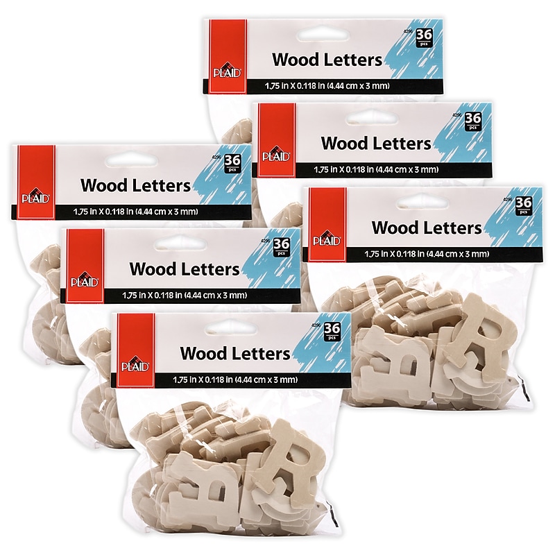 Plaid Letters, 1.75", Tan, 36/Pack, 6 Packs/Bundle (PDE4296-6) image 1