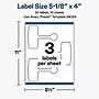 Avery Laser Sealing Labels, 5-1/8" x 4", White, 30 Labels/Pack (19479370740)~#|#~737EB262-BED9-4703-87EB18D3DB370319_sc7