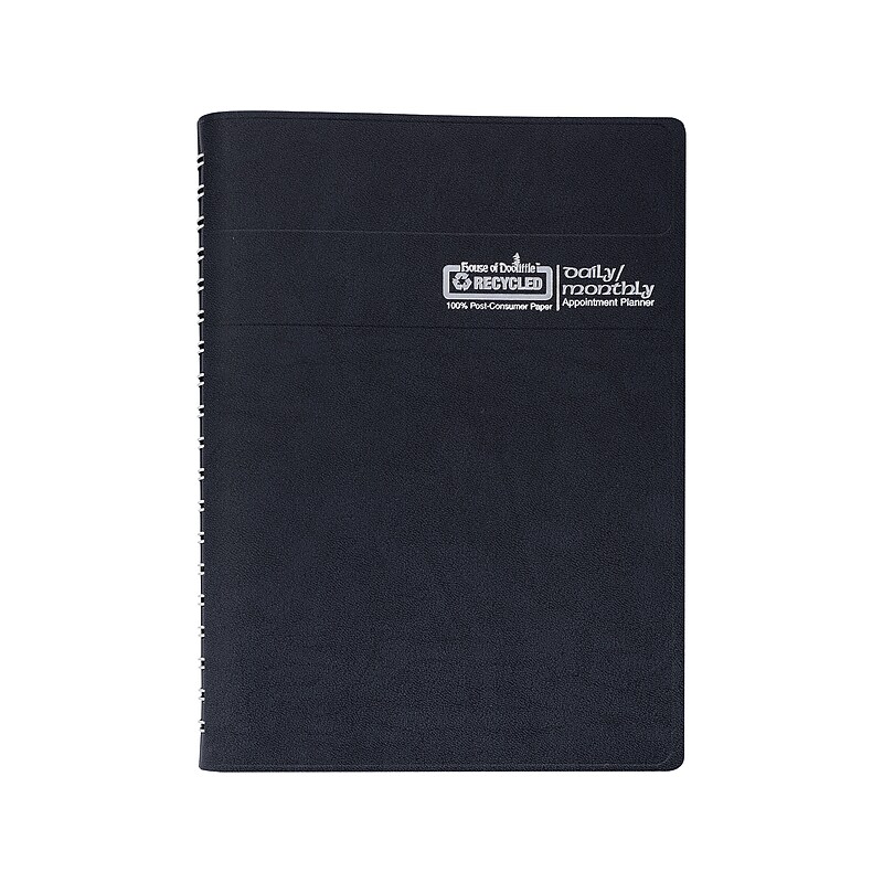 2024 House of Doolittle 7" x 10" Daily & Monthly Appointment Book, Black (2896-32-24) image 1