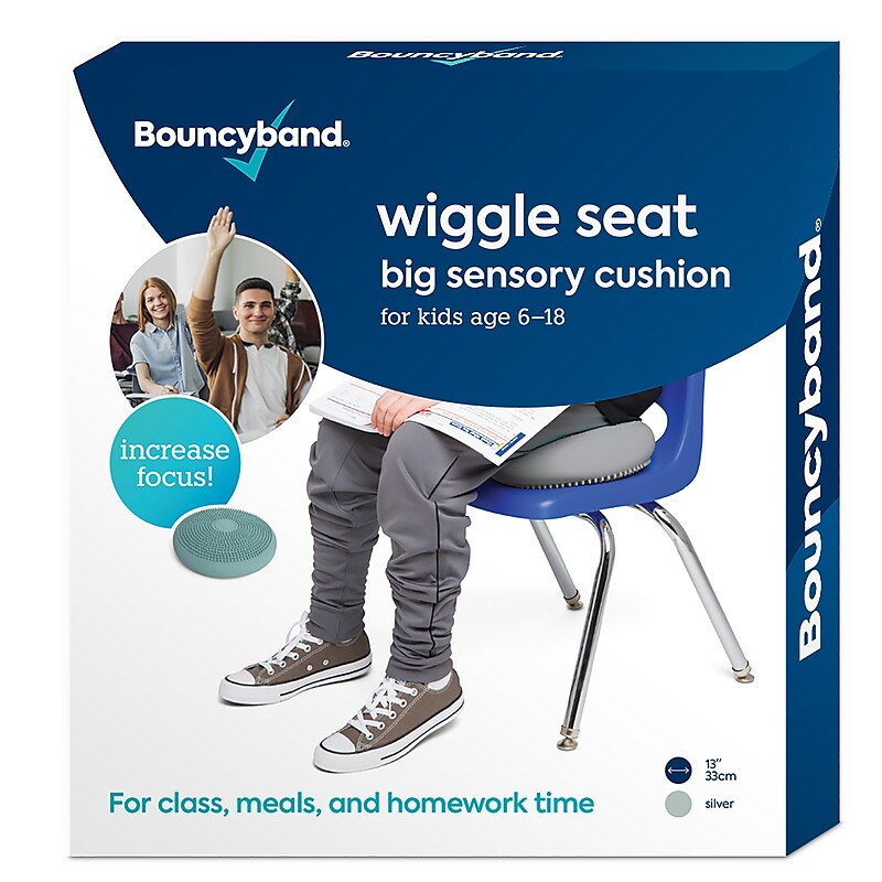 Bouncy Bands Big Sensory Wiggle Seat, Silver (BBAWS33SI) image 1