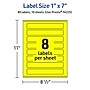 Avery Laser/Inkjet Rectangle Multipurpose Labels, 1" x 7", Neon Yellow, 80/Pack (94225)~#|#~7381AE7D-B599-417B-B92BE72BB81786AC_sc7