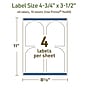 Avery Dissolvable Decorative Edge Multipurpose Labels, 4.75" x 3.5", Off-white, 40/Pack (94600)~#|#~7382FCE4-2791-44A8-9810AF209D02495C_sc7