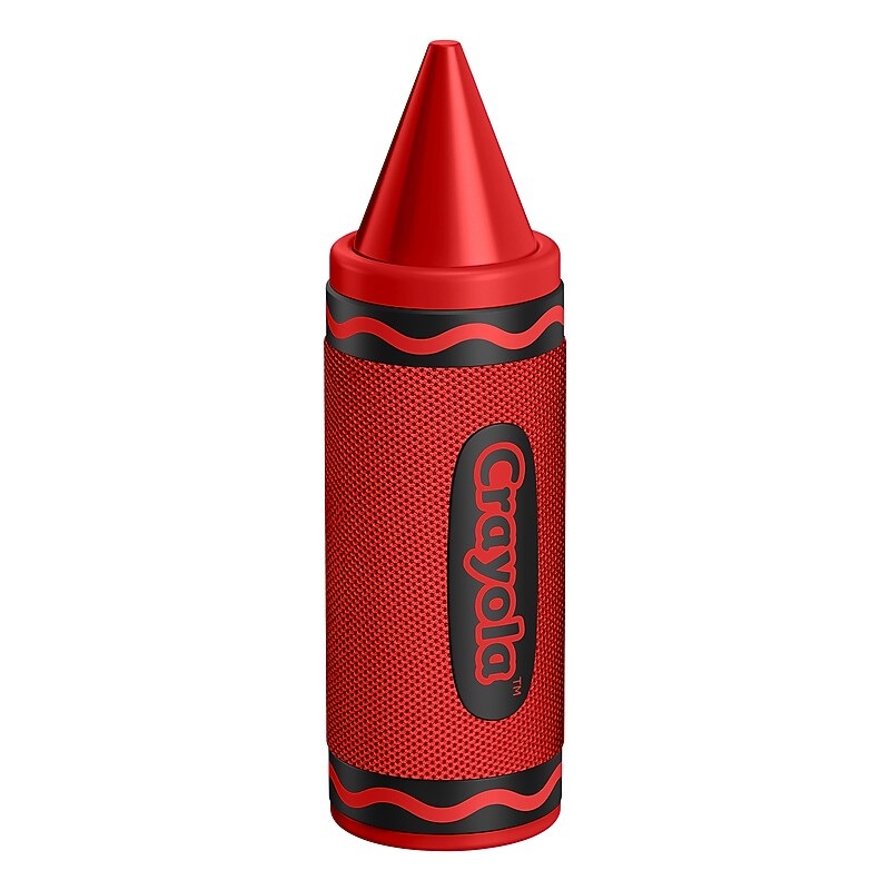 Crayola Wireless Bluetooth Portable Crayon Speaker with FM Radio, Red (CBT450R) image 1
