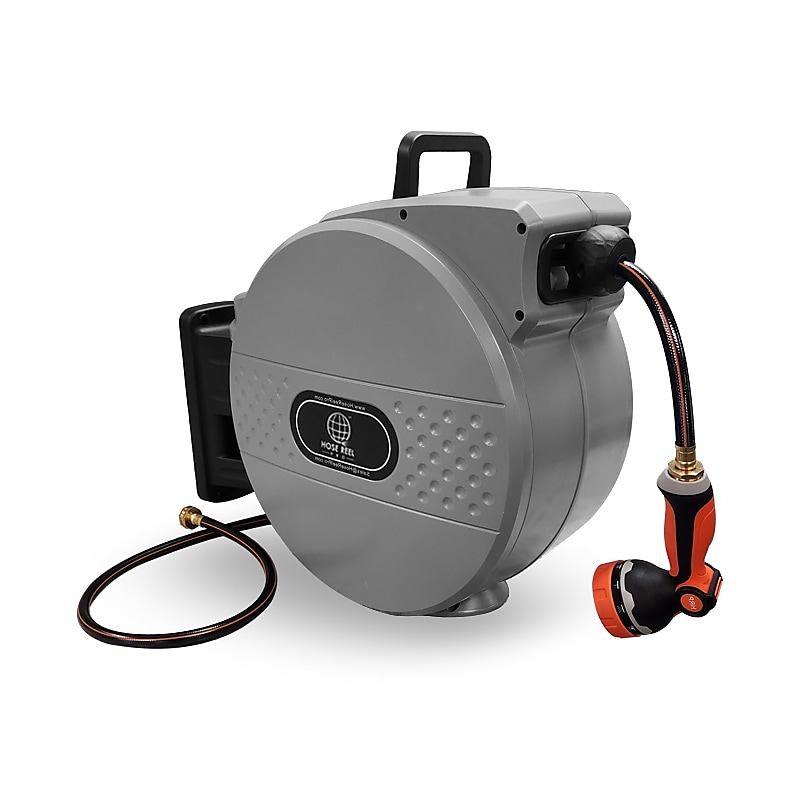Hose Reel Pro Heavy Duty Retractable Garden Hose Reel, 1/2" x 100', Gray (GHR-1/2-GY-100) image 1