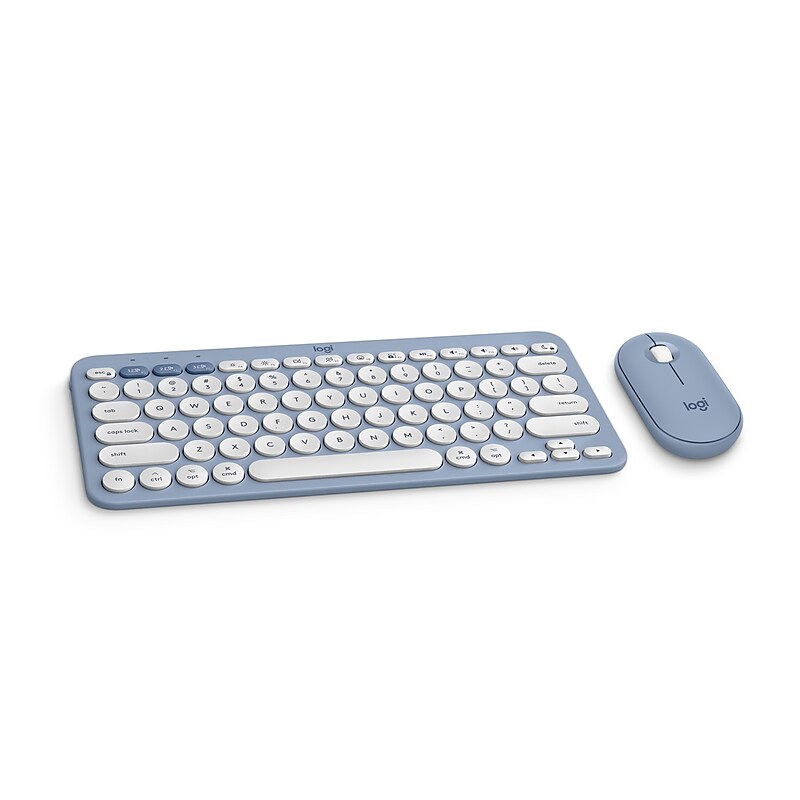 Logitech Pebble 2 Wireless Keyboard and Optical Mouse Combo, Tonal Blue (920-012202) image 1