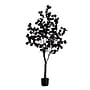 Nearly Natural Pre-Lit Artificial Halloween Black Eucalyptus Tree, 5' (T5222)~#|#~738E4320-C762-459E-AB3A08F14667CBD3_sc7