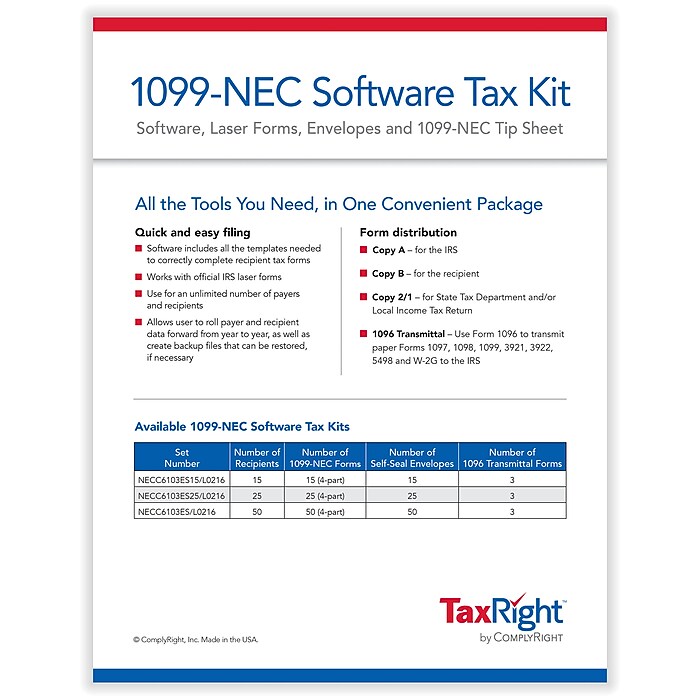2024 Blue Summit Supplies Tax Forms, W2 6 Part Tax Forms Bundle With S