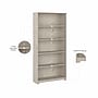 Bush Furniture Cabot 66"H 5-Shelf Bookcase with Adjustable Shelves, Linen White Oak (WC31166)~#|#~739C1C80-9CEE-4ED6-8EAA9EA65F0C65E2_sc7