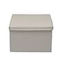 Household Essentials Medium Stackable Folding Fabric Square Storage Box With Lid, 10" x 15"x 15", 39 Qt., Cream (117-1)~#|#~739DF100-5883-46A0-99A9CA489A5568C2_sc7