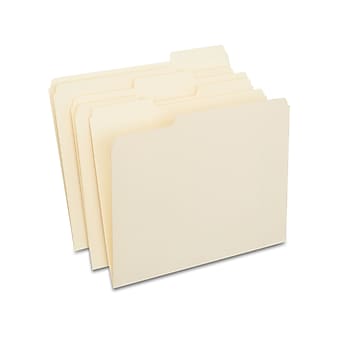 Staples® Recycled File Folder, 1/3-Cut Tab, Letter Size, Manila, 250/Box (ST56673-CC)