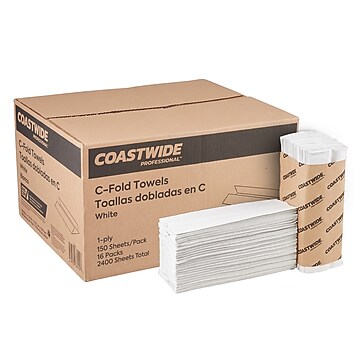 【分割出品①】CPA（2口発送・1/2）120cm 20kg Coastwide Professional™ Recycled Multifold Paper Towels, 1-ply