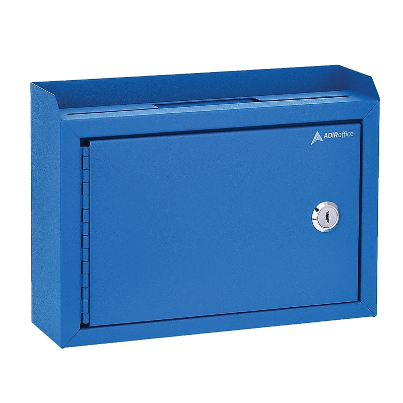 AdirOffice Steel Multipurpose Interoffice Mailbox Drop Box, Medium, Blue (631-02-BLU-PKG) image 1