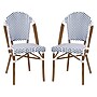 Flash Furniture Lourdes Contemporary Aluminum and PE Rattan Bistro Stack Chairs, White/Navy/Natural, Set of 2 (2SDA6421FWHNVNT)~#|#~73AE3E41-15AA-449F-93651900E7706266_sc7
