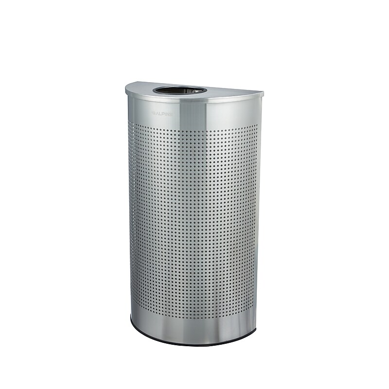 Alpine Industries Stainless Steel Trash Can, 12 Gallon, Silver (ALP438-12HR-SS) image 1
