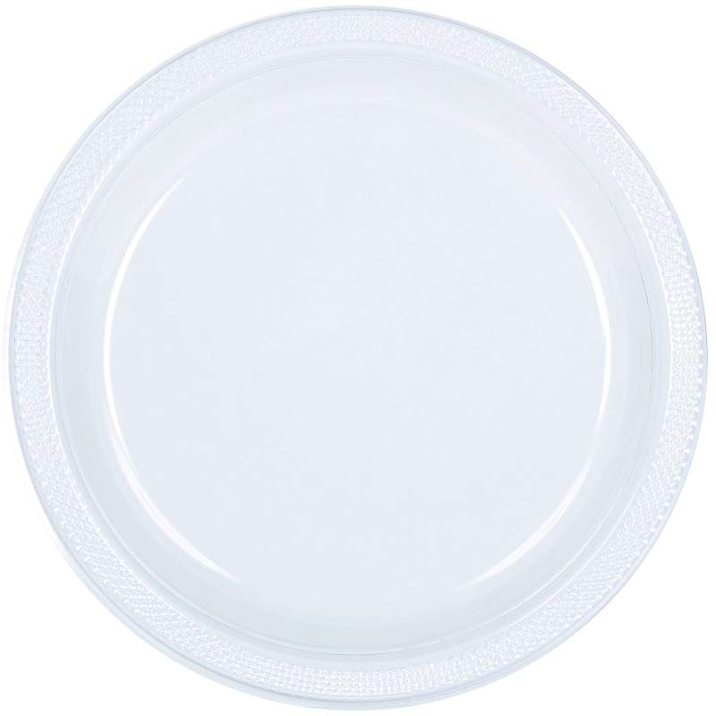 Party City 10.25" Plastic Plates, Clear, 50/Pack (AM630011-86-NS) image 1