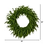 Nearly Natural Pre-Lit Artificial Real Touch Norfolk Island Pine Wreath, 24" (W1392)~#|#~73B84185-BAD0-43CB-BBC23A999ED68390_sc7