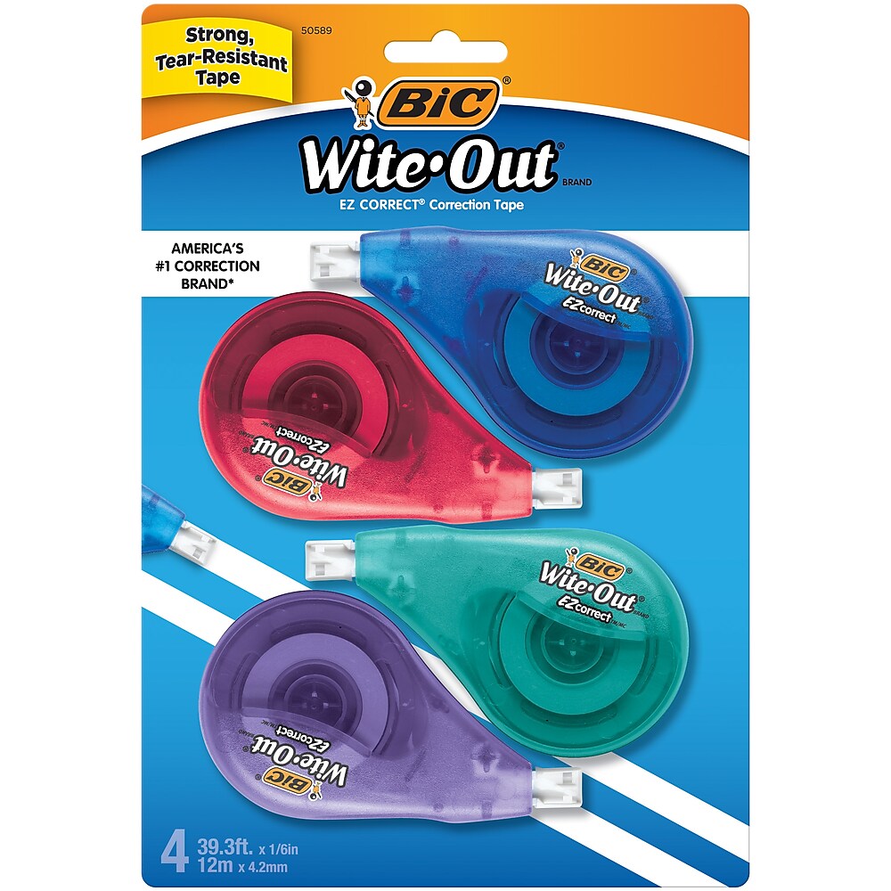 BIC® Wite-Out® EZ Correct® correction tape, 4/pk