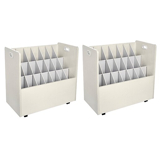 AdirOffice 21Slot Mobile Roll File, 28.5"H x 30"W x 15.75"D, White