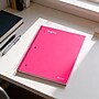 Staples Premium Poly 1-Subject Notebook, 8.5" x 11", College Ruled, 100 Sheets, Pink (ST51448D)~#|#~73C1630F-DFAC-40F2-9F1618C2BCDCF888_sc7