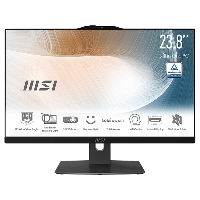 MSI Modern AM242TP 12M-236US All-in-One Desktop Computer, Intel Core i5-1240P, 8GB Memory, 256GB SSD (MAM242TP12M236) image 1