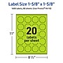 Avery Decorative Edge Multipurpose Labels, 1-5/8" x 1-5/8", Bright Green, 1600/Box (94110)~#|#~73C635B7-615D-440A-9A73A086436E3F15_sc7