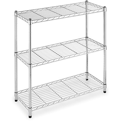 Whitmor Supreme 3-Shelf Shelving, Silver (60603437) Sansujyuku sansujyuku.com