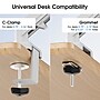 FlexiSpot MA1 Single Adjustable Arm, Up to 32" Monitor, White (MA1W-S-DP)~#|#~73C97FAE-0BF2-4604-820E388F154B114C_sc7