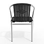 Flash Furniture Lila Aluminum/Rattan Stacking Chair, Black (TLH020BK)~#|#~73CE7707-9A7B-482B-A67536C49BA4D6FA_sc7
