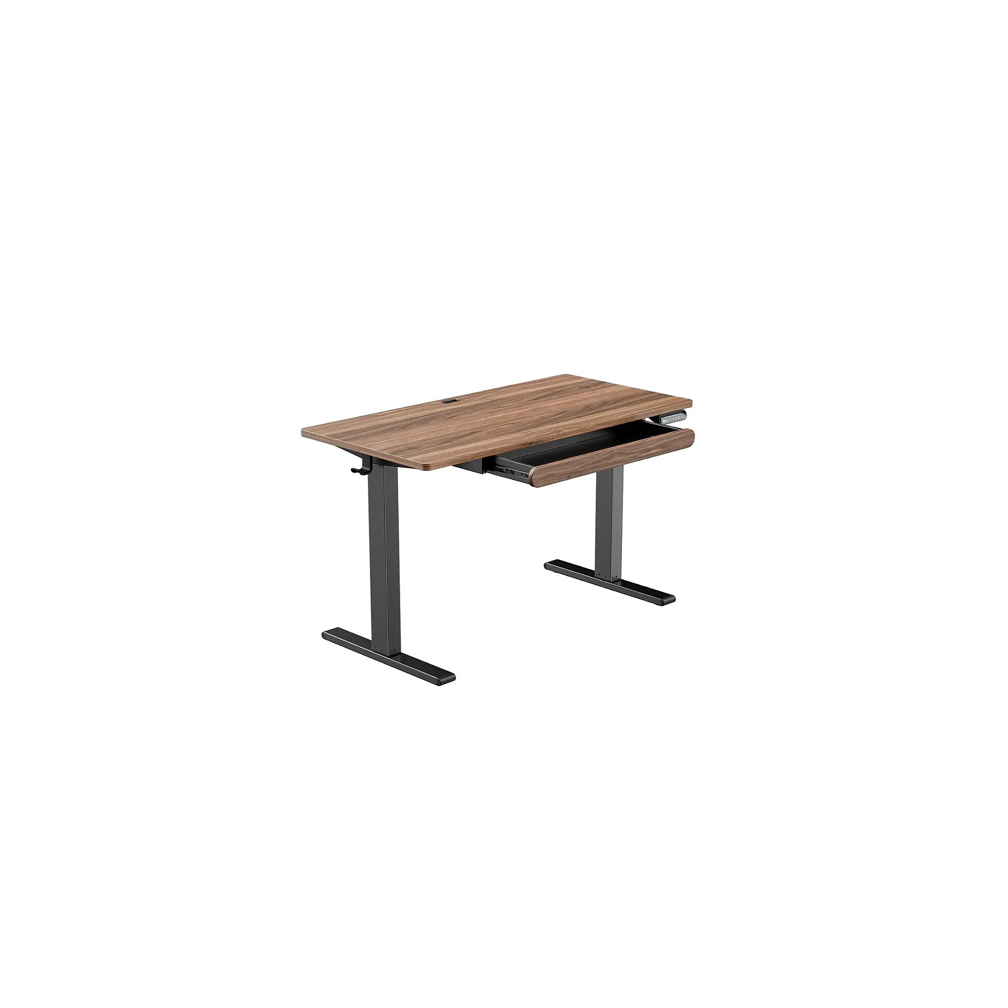 Huanuo 48″W Electric Rectangular Adjustable Standing Desk with Storage Drawer, Walnut (HNESD77WN) Sansujyuku sansujyuku.com