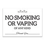 Cosco No Smoking No Vaping Indoor Spa Style Sign , 7" x 5", White/Black (098650)~#|#~73D9FCF6-CBFF-49BD-9405F5F5045C4FEE_sc7