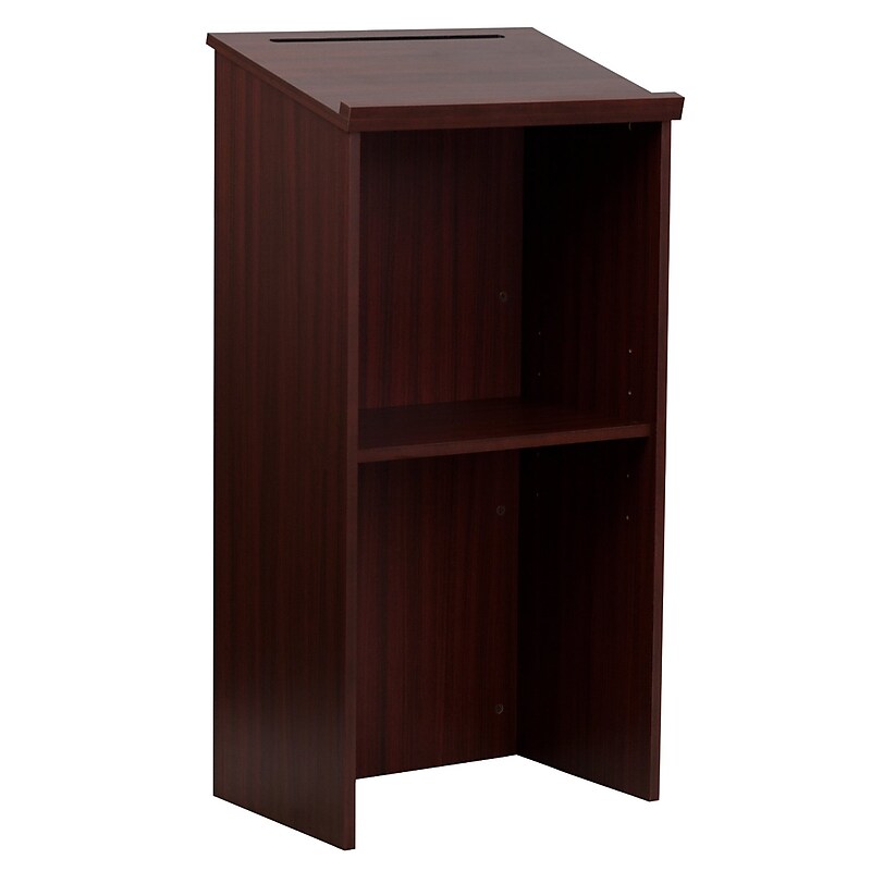 AdirOffice 46" Speaker Podium Lectern, Mahogany (661-01-BLK-PKG) image 1
