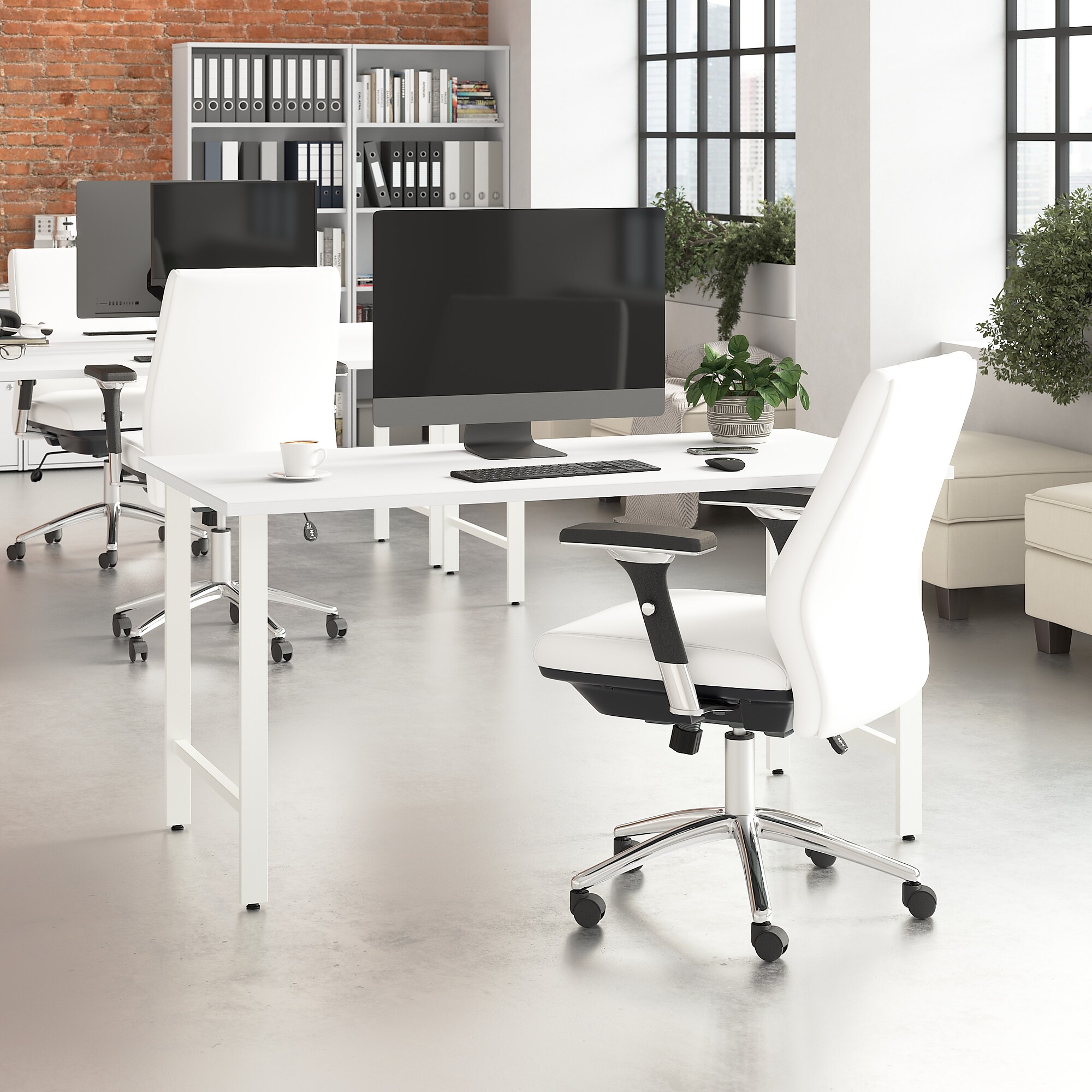 Bush Business Furniture Hustle 60W x 30D Computer Desk with Metal Legs, White (HUD160WH) Sansujyuku sansujyuku.com