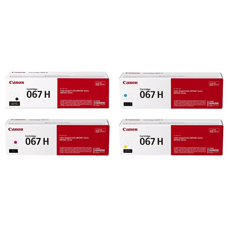 Canon 067 Black/Cyan/Magenta/Yellow High Yield Toner Cartridge, 4/Pack (CAN067H4PK-VB) image 1