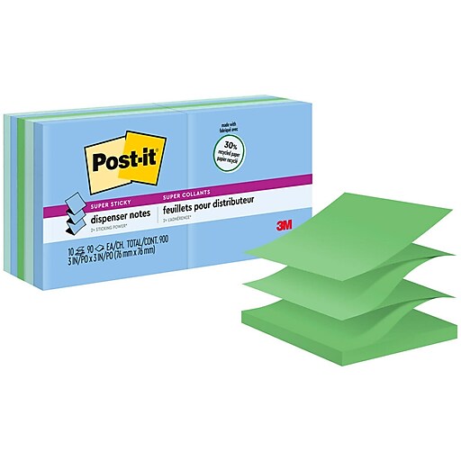 Super Sticky Notes, 3x3 in, Summer Joy Collection, Assorted Colors, 90  Sheets/Pad, 5 Pads/Pack 