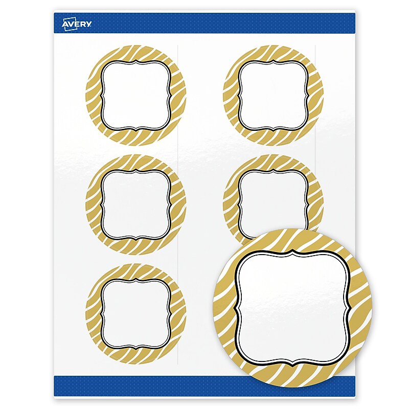 Avery Round Laser/Inkjet Multipurpose Labels, 3" Dia., White, 60/Pack (19479370998) image 1