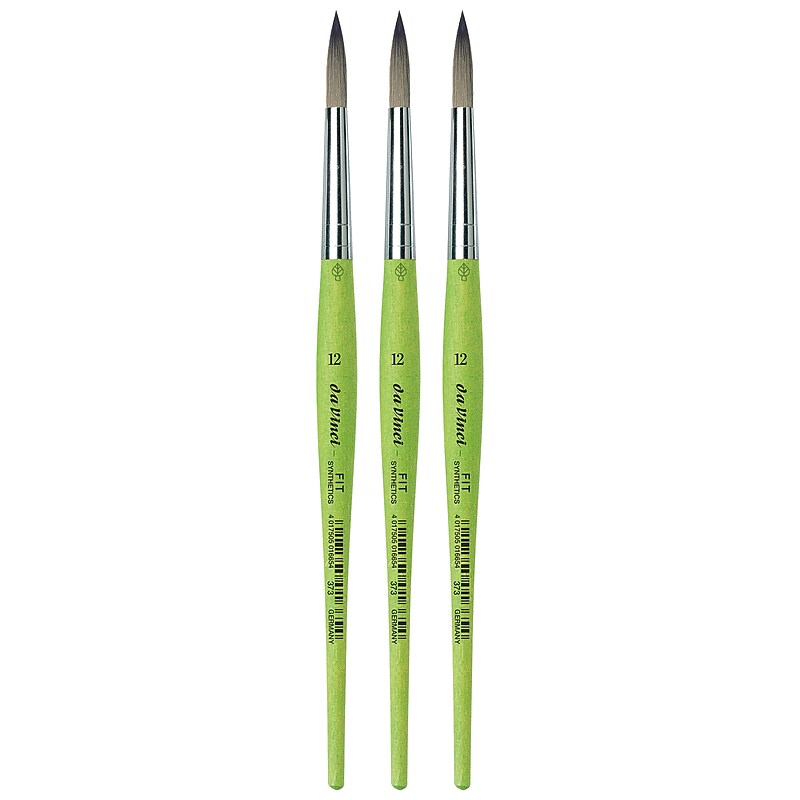 da Vinci FIT Mixed Media Synthetic Bristle, Round Brush, 3/Pack (DVXVA37312-3) image 1