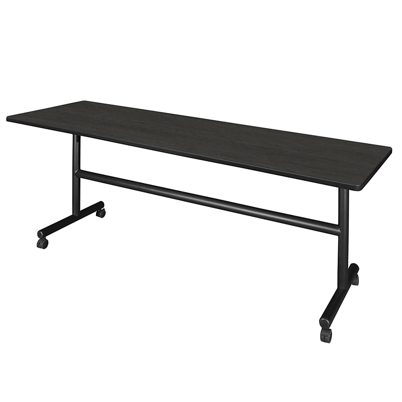 Regency Kobe 84"W x 24"D Foldable Training Room Table, Laminate, With Wheels, Ash Grey (MKFT8424AG) image 1