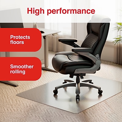 Staples Carpet Chair Mat, 46″ x 60″, Designed for Medium-Pile Carpet, Clear Polycarbonate (ST63675) Sansujyuku sansujyuku.com