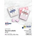 Avery Print-to-the-Edge Laser/Inkjet Square Labels, 2" x 2", White, 12 Labels/Sheet, 25 Sheets/Pack, 300 Labels/Pack (22806)