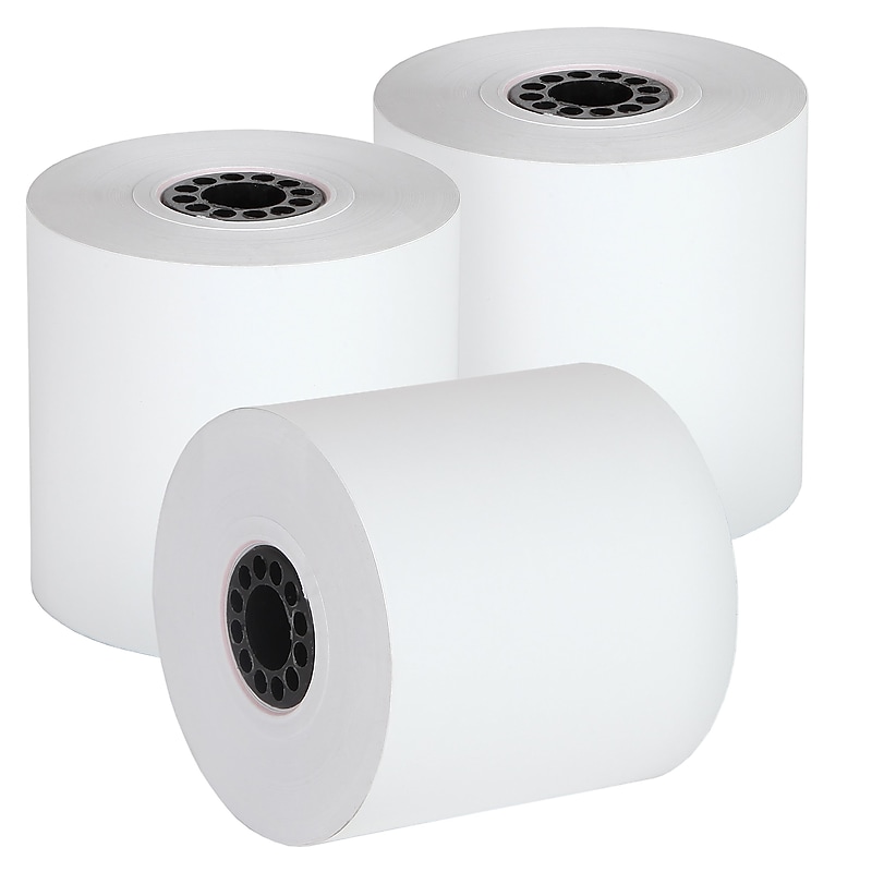 Thermal Adding Machines & Calculator Paper Rolls, 2 1/4" x 165', Phenol-Free, 3 Rolls/Pack (336427) image 1